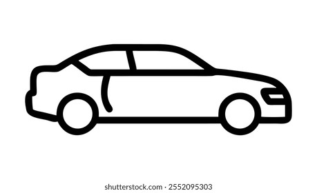 Black and white Car icon silhouette vector