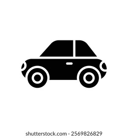Black and white car icon silhouette. Isolated on white background
