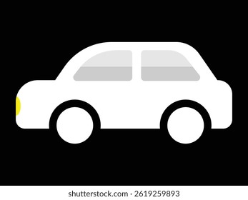 Vetor de silhueta de ícone de carro preto e branco