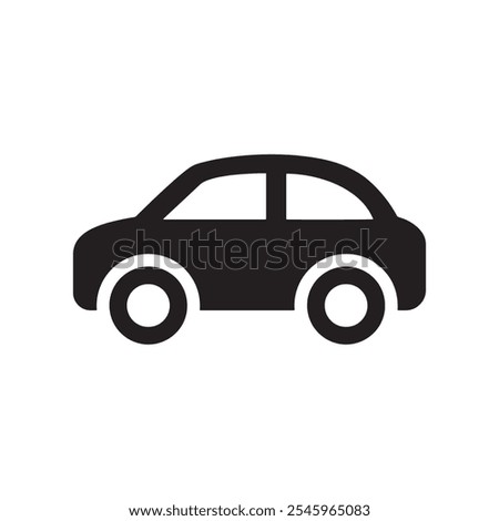 Black and white Car icon silhouette vector