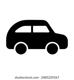 Icono de coche blanco y negro. Ilustración vectorial