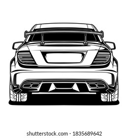 Black And White Car Illustration 