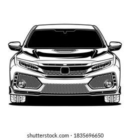 Black And White Car Illustration 