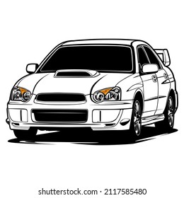 Black And White Car Illustration For Conceptual Design