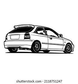 Black And White Car Illustration For Conceptual Design