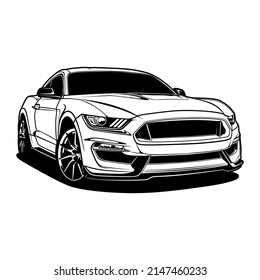 Black And White Car Illustration For Conceptual Design