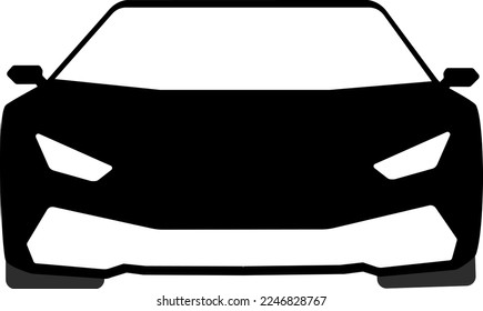 black and white car on a transparent background