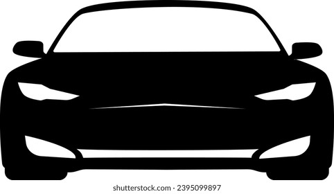 black and white car on a transparent background