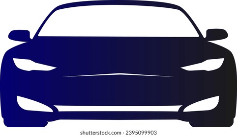 black and white car on a transparent background