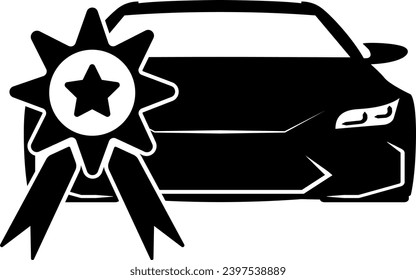 coche blanco y negro sobre fondo transparente