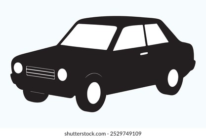 BLACK AND WHITE CAR SILHOUETTE