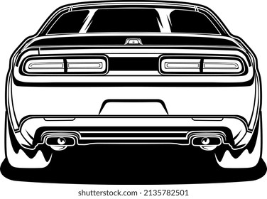 Black and white car vector illustration for conceptual design