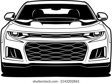 Schwarz-Weiß-Auto-Vektorgrafik für konzeptionelles Design