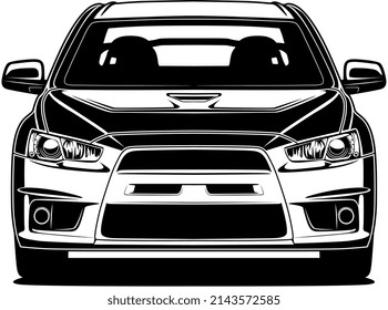 Black and white car vector illustration for conceptual design