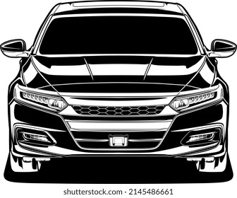 Black and white car vector illustration for conceptual design

