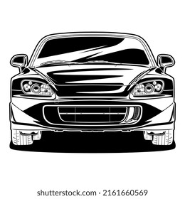 Black and white car vector illustration for conceptual design