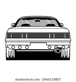Black and white car vector illustration for conceptual design