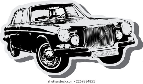 Black and White car Vector Logo, vintage car, retro car, transport, automobile, auto vector