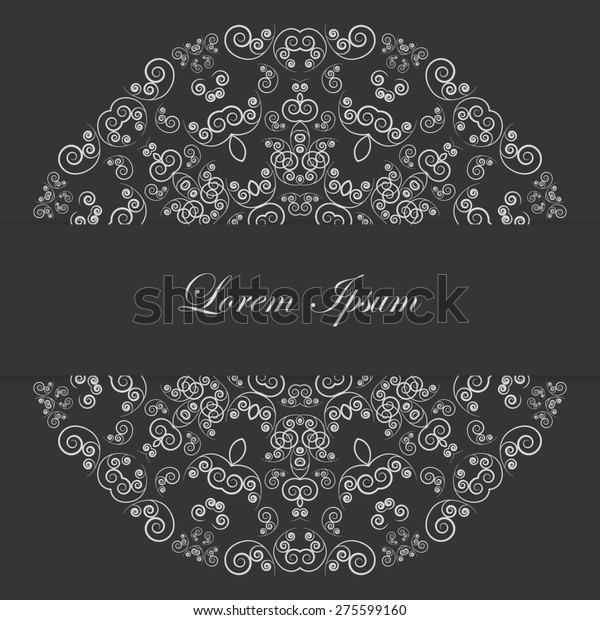 Black White Card Design Round Lacy Stock Vector (Royalty Free ...