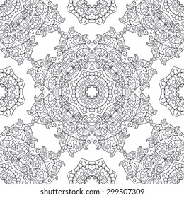 Black and white card with mandala ornament. Geometric circle element made in seamless vector. Perfect  cards for any other kind of design, birthday and other holiday
