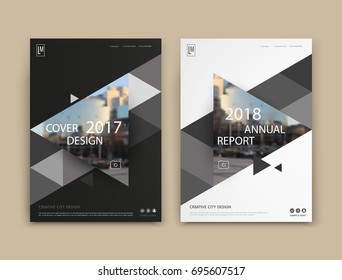 Black and white card style. A4 brochure cover design. Info banner board. Book, diary title sheet model set. Vector front page art. Urban city house texture. Grey figures frame icon. Ad flyer text font