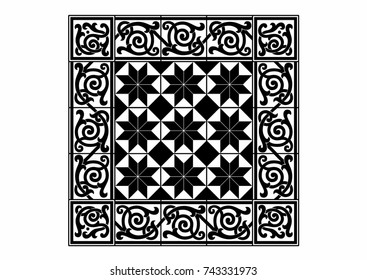 Black and white carpet