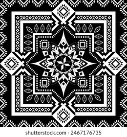 Black and white carpet baroque pattern vector. Use for rug, carpet. Rug, runner, mats, textile design. Geometric floral background. EPS10 Illustration.