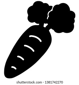 Black and White Carrot Icon