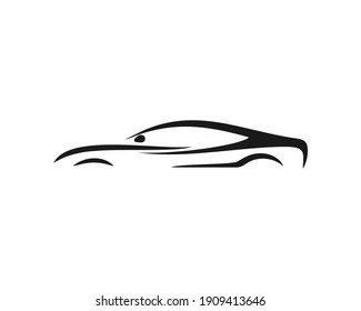 black white cars vector logo design illustration