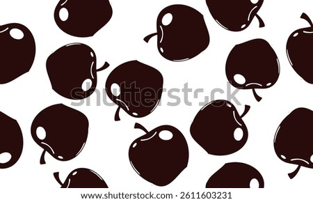 Black and white cartoon apple repeat apple design for fabric print or wrapping 