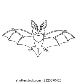 Black and White Cartoon Bat