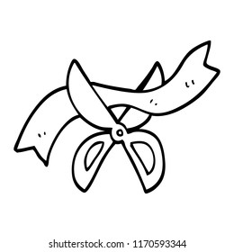 black and white cartoon ceremony scissors