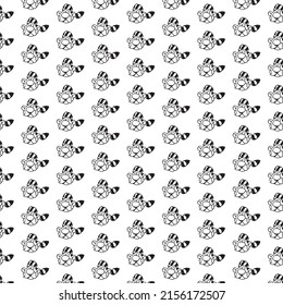 black and white cartoon character pattern vector art 