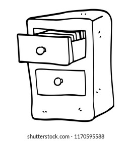 black and white cartoon drawers of files