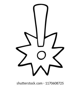 black and white cartoon exclamation mark