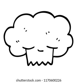 Schwarz-Weiß-Cartoon-Explosionswolke