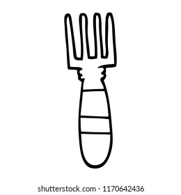 black and white cartoon fork