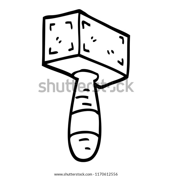 Black White Cartoon Hammer Stock Vector Royalty Free 1170612556