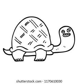 tortuga feliz con dibujos animados en blanco y negro