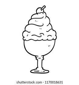black and white cartoon ice cream