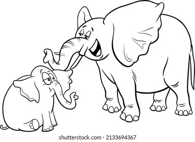 48 Mom, Baby Elephant Coloring Page Stock Vectors, Images & Vector Art ...