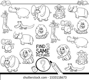 Black White Cartoon Illustration Finding Two Stock Vector (royalty Free 