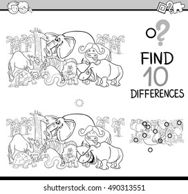 Black White Cartoon Illustration Finding Details Stock Vector (Royalty ...