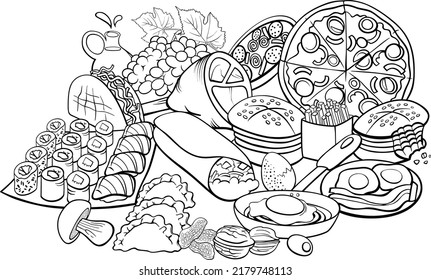 1,256 Pizza coloring page Images, Stock Photos & Vectors | Shutterstock