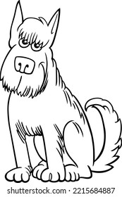 Schwarz-Weiß-Cartoon-Illustration von lustigen Hundekomikern mit Tiercharakter