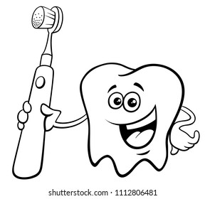 Brush Teeth Cartoon Coloring Book Stock Illustrations, Images & Vectors ...