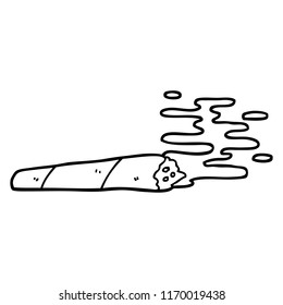 black and white cartoon of a joint