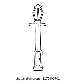 black and white cartoon lamp post