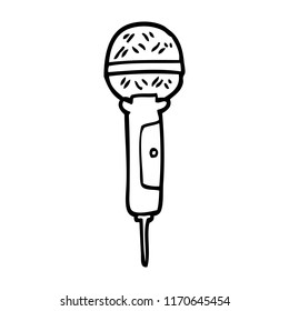 black and white cartoon microphone