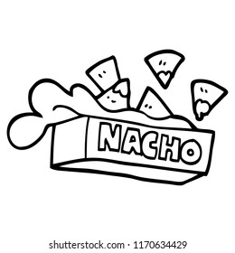 Black And White Cartoon Nacho Box